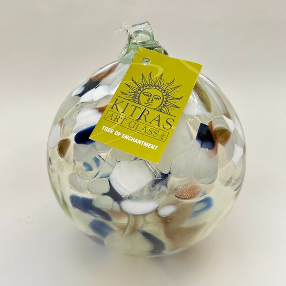 6" Kitras Art Glass - Tree of Enchantment Life - Hand Blown hanging Orb Ornament - Picture 1 of 8